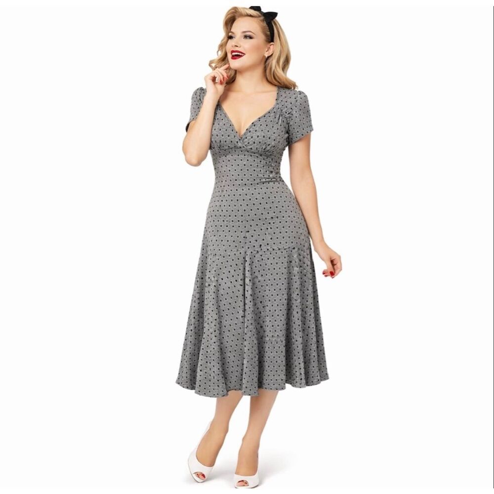 Vintage Betsey Johnson Polka Dot Midi Dress Coquette Y2K Empire Waist M